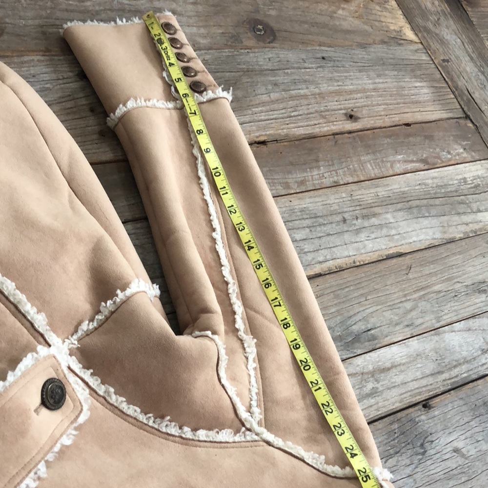 Faux shearling great coat XL from Tasha Polizzi. Light tan with cream interior - Picture 11 of 14